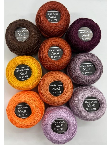  Almiş Perle Etamin-kanaviçe 10'lu Iplik Seti (10 Gr-No:8) Set 10