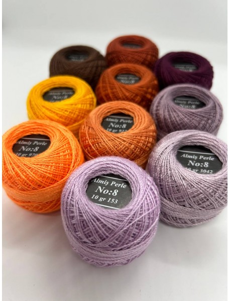  Almiş Perle Etamin-kanaviçe 10'lu Iplik Seti (10 Gr-No:8) Set 10