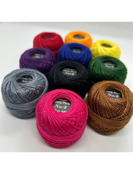  Almiş Perle Etamin-kanaviçe 10'lu Iplik Seti (10 Gr-No:8) Set 1