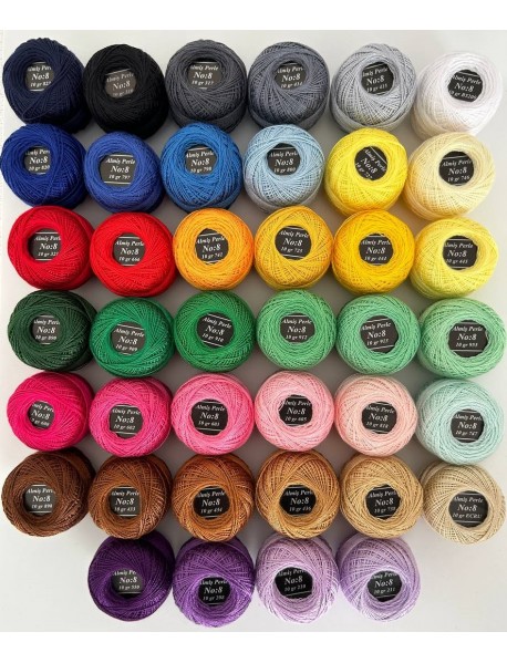  Almiş Perle Etamin-kanaviçe 40'lı Iplik Seti (10 Gr-No:8) 