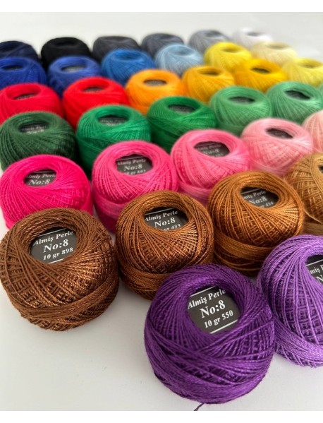  Almiş Perle Etamin-kanaviçe 40'lı Iplik Seti (10 Gr-No:8) 