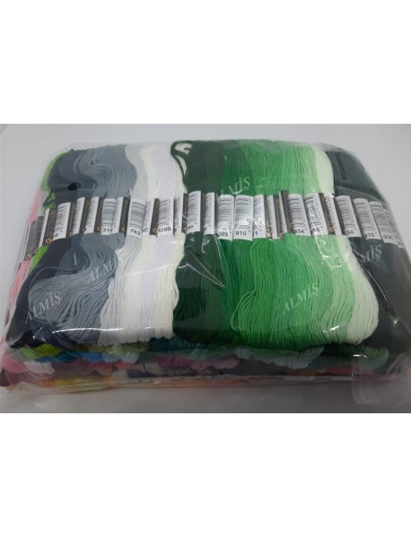 Almiş 200 Farklı Renk Etamin Kanaviçe Bileklik Brezilya Nakış Ipi 