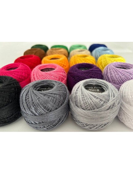  Almiş Perle Etamin-kanaviçe 20'li Iplik Seti (10 Gr-No:8)
