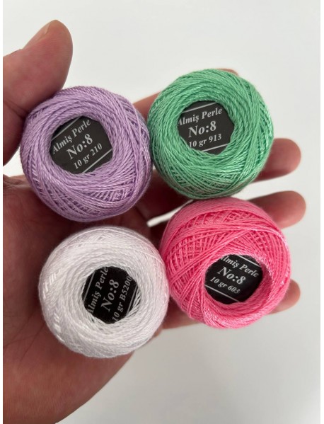  Almiş Perle Etamin-kanaviçe 10'lu Iplik Seti (10 Gr-No:8) Set 2