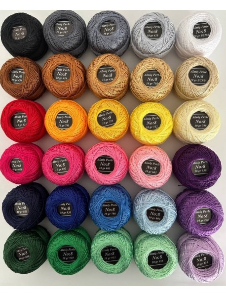  Almiş Perle Etamin-kanaviçe 30'lu Iplik Seti (10 Gr-No:8) 