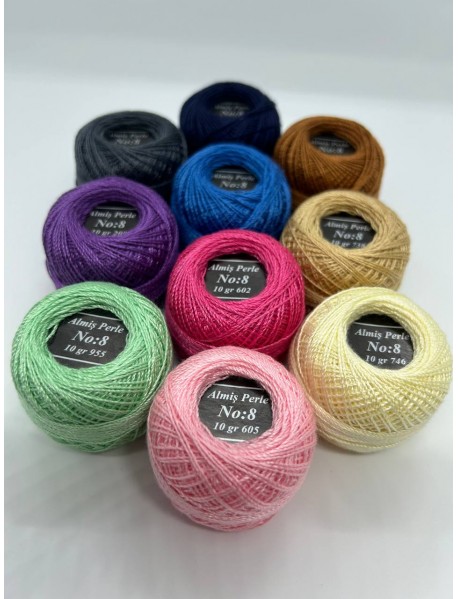 Almiş Perle Etamin-kanaviçe 10'lu Iplik Seti (10 Gr-No:8) Set 3