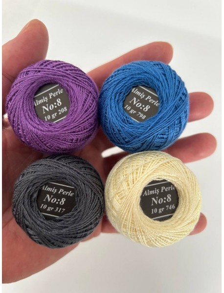  Almiş Perle Etamin-kanaviçe 90'lı Iplik Seti (10 Gr-No:8) 