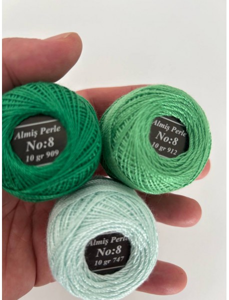  Almiş Perle Etamin-kanaviçe 10'li Iplik Seti (10 Gr-No:8) Set 4