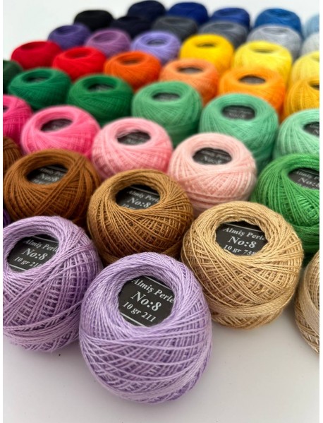  Almiş Perle Etamin-kanaviçe 50'li Iplik Seti (10 Gr-No:8) 