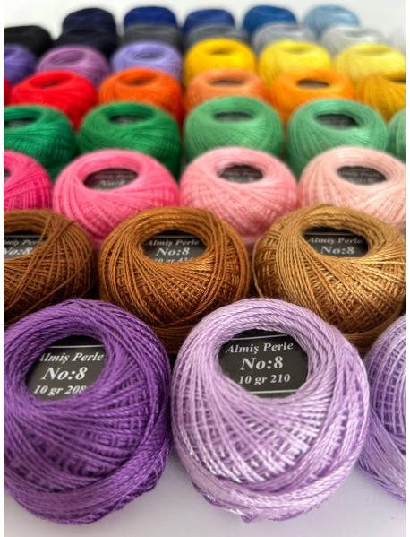  Almiş Perle Etamin-kanaviçe 50'li Iplik Seti (10 Gr-No:8) 
