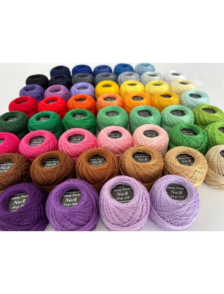  Almiş Perle Etamin-kanaviçe 50'li Iplik Seti (10 Gr-No:8) 