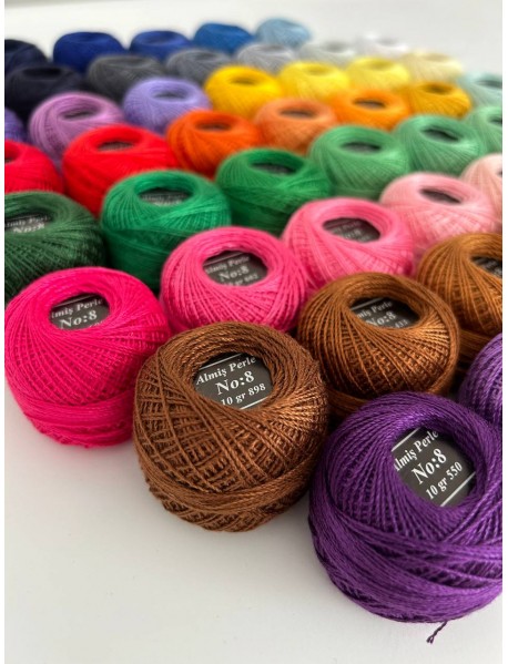  Almiş Perle Etamin-kanaviçe 50'li Iplik Seti (10 Gr-No:8) 