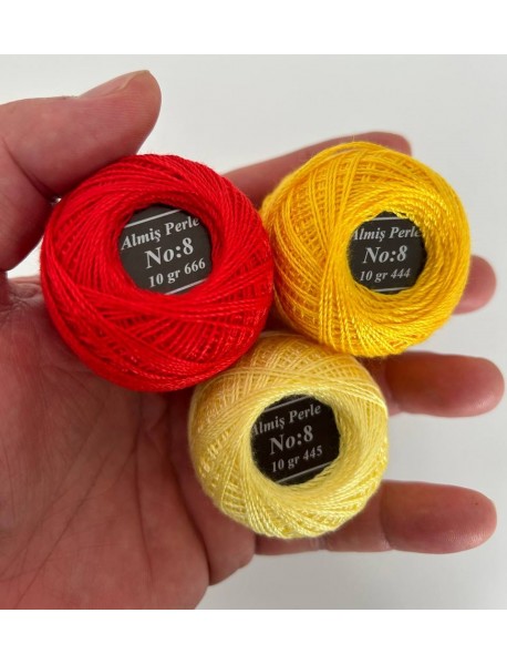  Almiş Perle Etamin-kanaviçe 70'li Iplik Seti (10 Gr-No:8) 