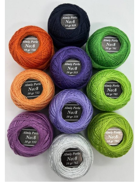  Almiş Perle Etamin-kanaviçe 10'lu Iplik Seti (10 Gr-No:8) Set 5