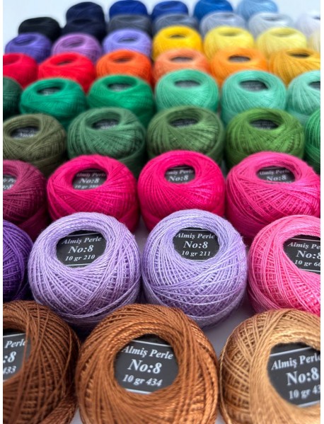  Almiş Perle Etamin-kanaviçe 60'lı Iplik Seti (10 Gr-No:8) 