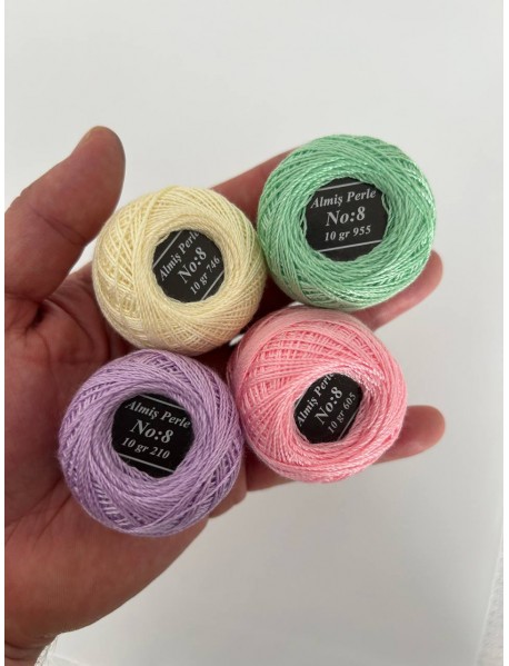  Almiş Perle Etamin-kanaviçe 60'lı Iplik Seti (10 Gr-No:8) 