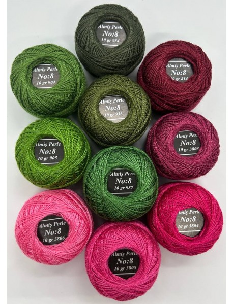 Almiş Perle Etamin-kanaviçe 10'lu Iplik Seti (10 Gr-No:8) Set 6