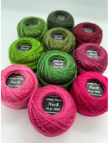  Almiş Perle Etamin-kanaviçe 10'lu Iplik Seti (10 Gr-No:8) Set 6