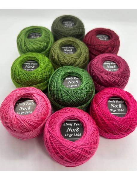 Almiş Perle Etamin-kanaviçe 10'lu Iplik Seti (10 Gr-No:8) Set 6