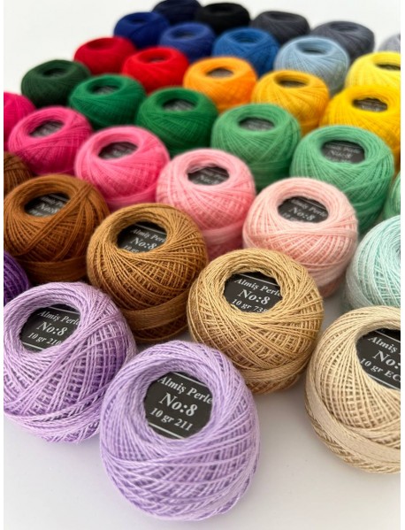  Almiş Perle Etamin-kanaviçe 40'lı Iplik Seti (10 Gr-No:8) 
