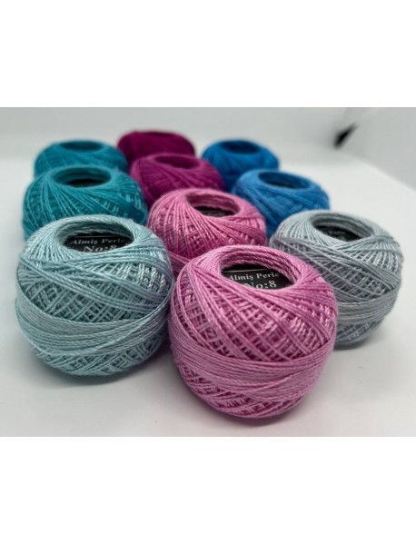  Almiş Perle Etamin-kanaviçe 10'lu Iplik Seti (10 Gr-No:8) Set 7