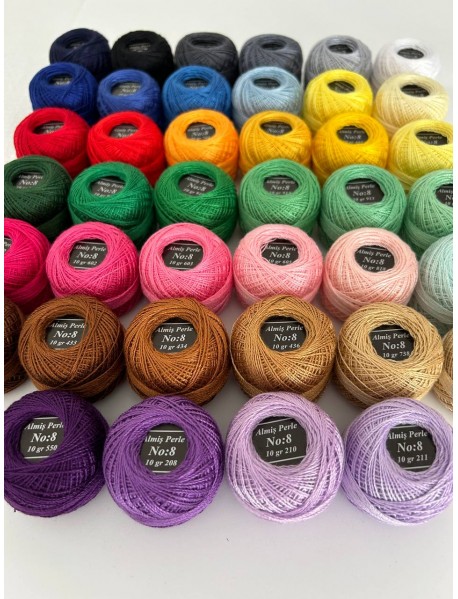  Almiş Perle Etamin-kanaviçe 40'lı Iplik Seti (10 Gr-No:8) 