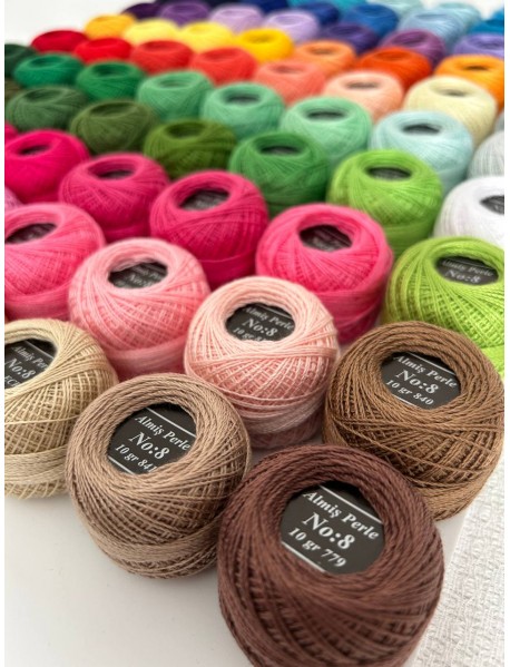  Almiş Perle Etamin-kanaviçe 80'li Iplik Seti (10 Gr-No:8) 