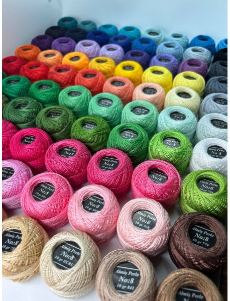  Almiş Perle Etamin-kanaviçe 80'li Iplik Seti (10 Gr-No:8) 