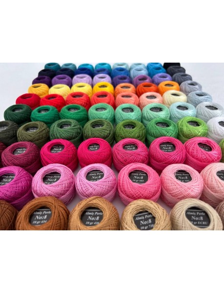  Almiş Perle Etamin-kanaviçe 80'li Iplik Seti (10 Gr-No:8) 