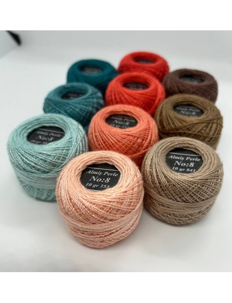  Almiş Perle Etamin-kanaviçe 10'lu Iplik Seti (10 Gr-No:8) Set 8