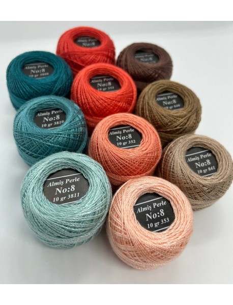  Almiş Perle Etamin-kanaviçe 10'lu Iplik Seti (10 Gr-No:8) Set 8