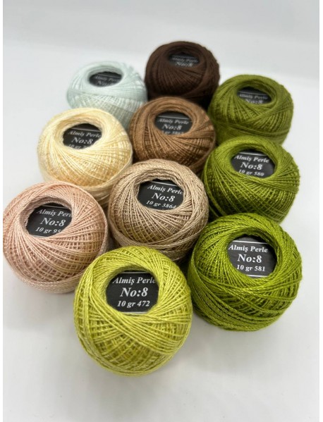  Almiş Perle Etamin-kanaviçe 10'lu Iplik Seti (10 Gr-No:8) Set 9