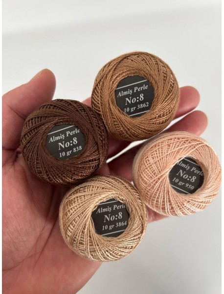  Almiş Perle Etamin-kanaviçe 10'lu Iplik Seti (10 Gr-No:8) Set 9