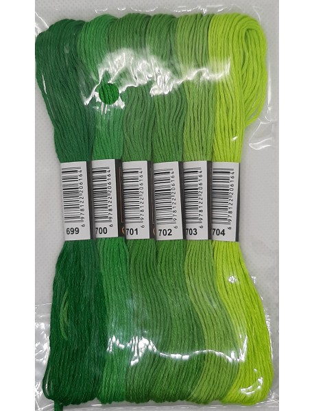 Almiş 6 Farklı Renk Etamin Kanaviçe Bileklik Brezilya Nakış Ipi 699  704